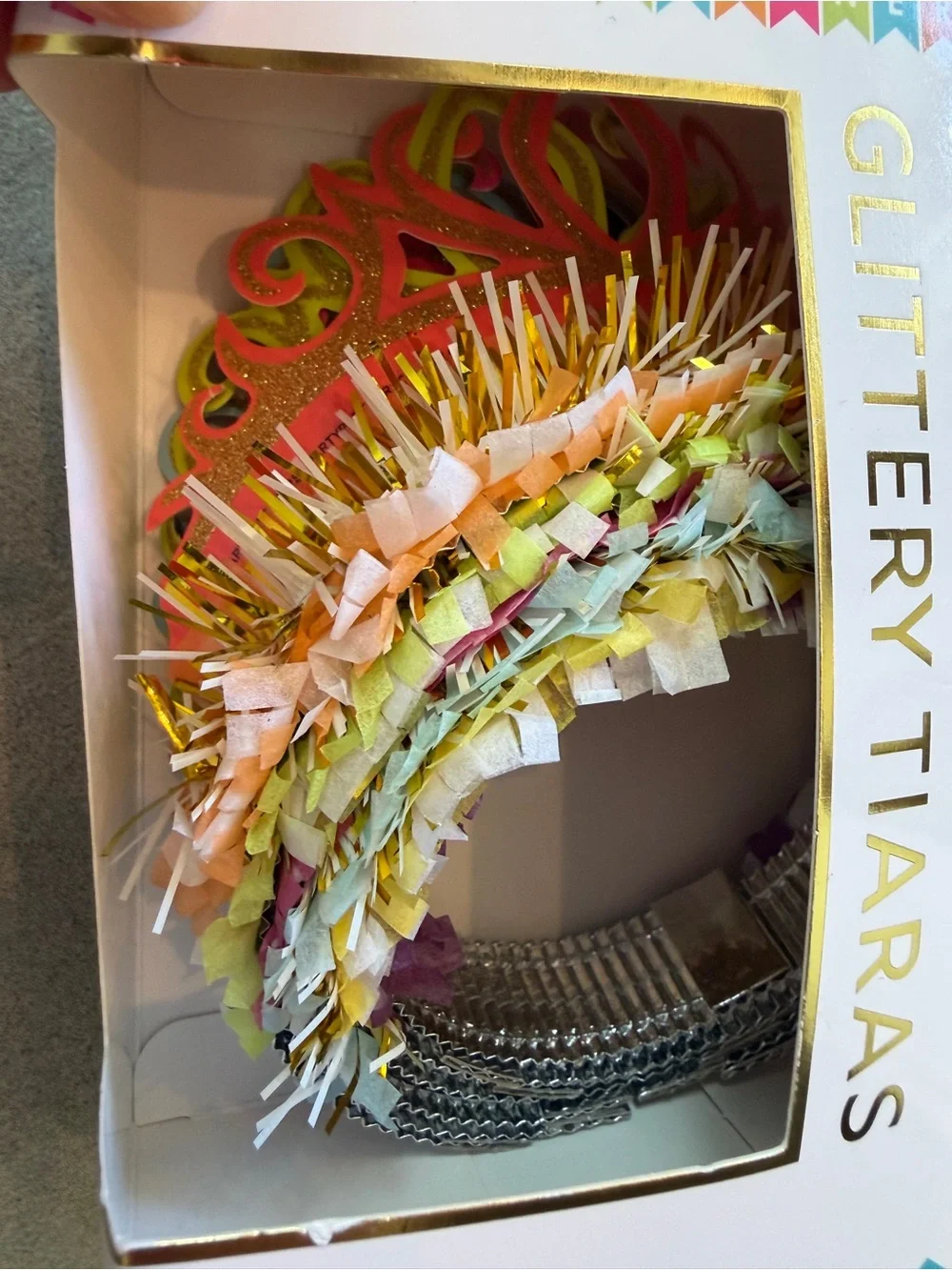 NWT 6 Glittery Tiaras in this fun Set - Multicolor for any occasion 🌈